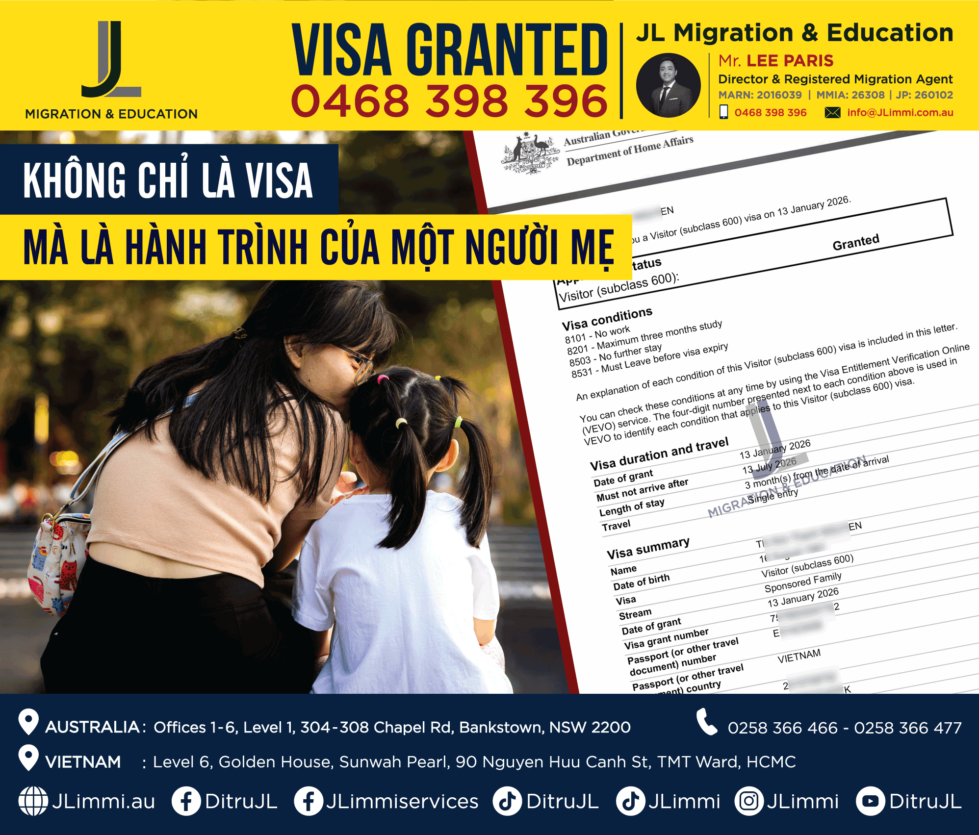 Không chỉ là visa, mà là hành trình của một người mẹ